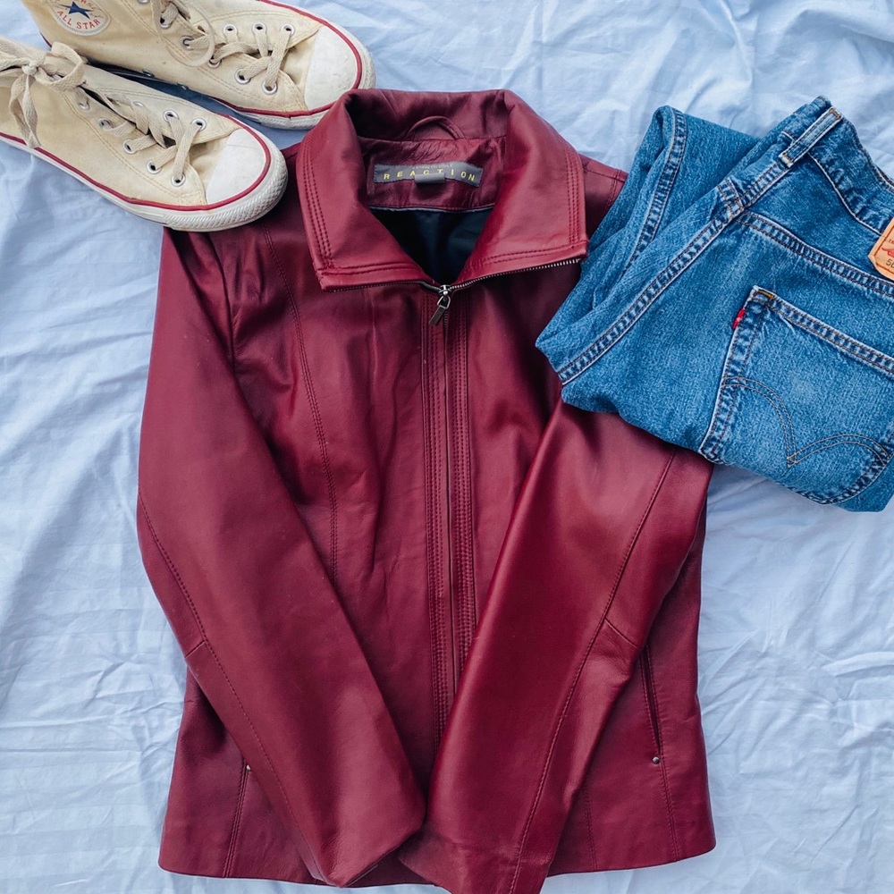 Maroon Leather Jacket